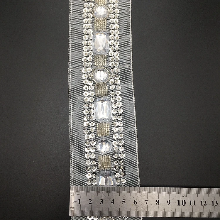 1 ярд бисерных бриллиантов отделка для шитья бриллиантовая Хрустальная лента
