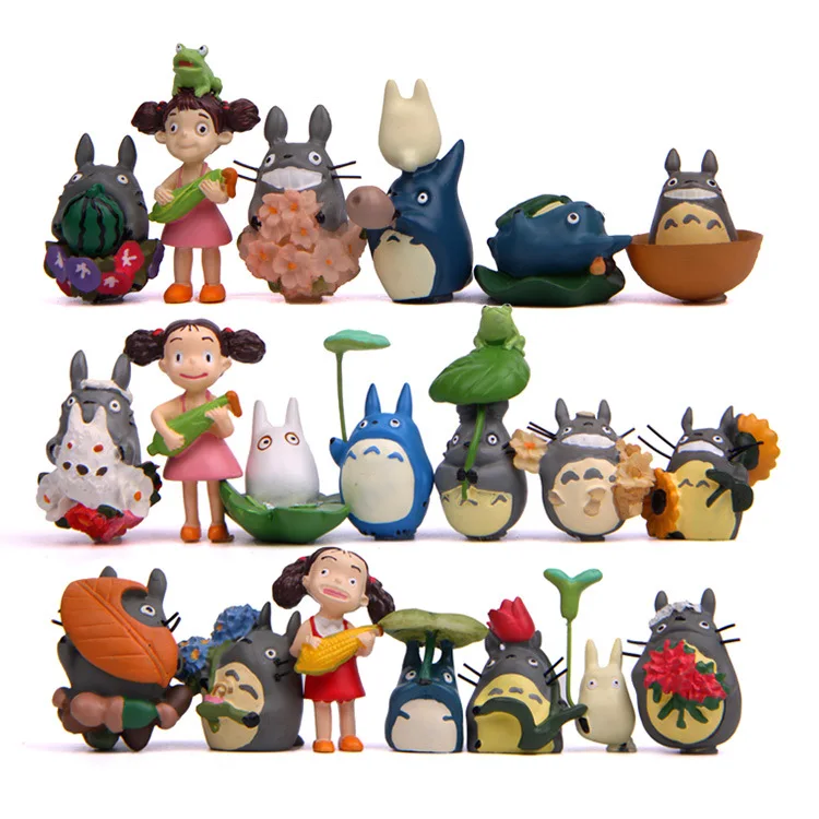 Студийные фигурки из аниме Тоторо для девушек кукурузных цветов листьев Арбузов