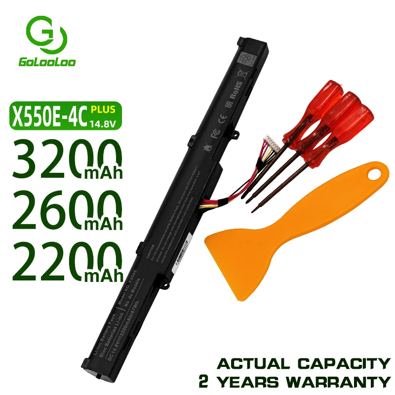 Аккумулятор Golooloo 2200 мАч X751M 15 В для ASUS X751L A41 X550E F450 F450E F450C X450E X450J X450 A450 A450J A450V