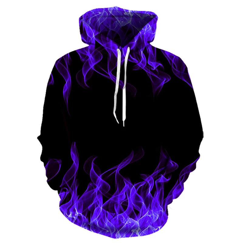 

Spring 2021 Men's and Women's 3D Ruler Flame Hoodie Sweatshirt Young Loose Flame Horse Casual Style Sportswear XS-3XL