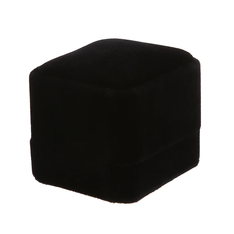 

Large Velvet Ring Display Box Case Tray Jewelry Gift Box -- Black