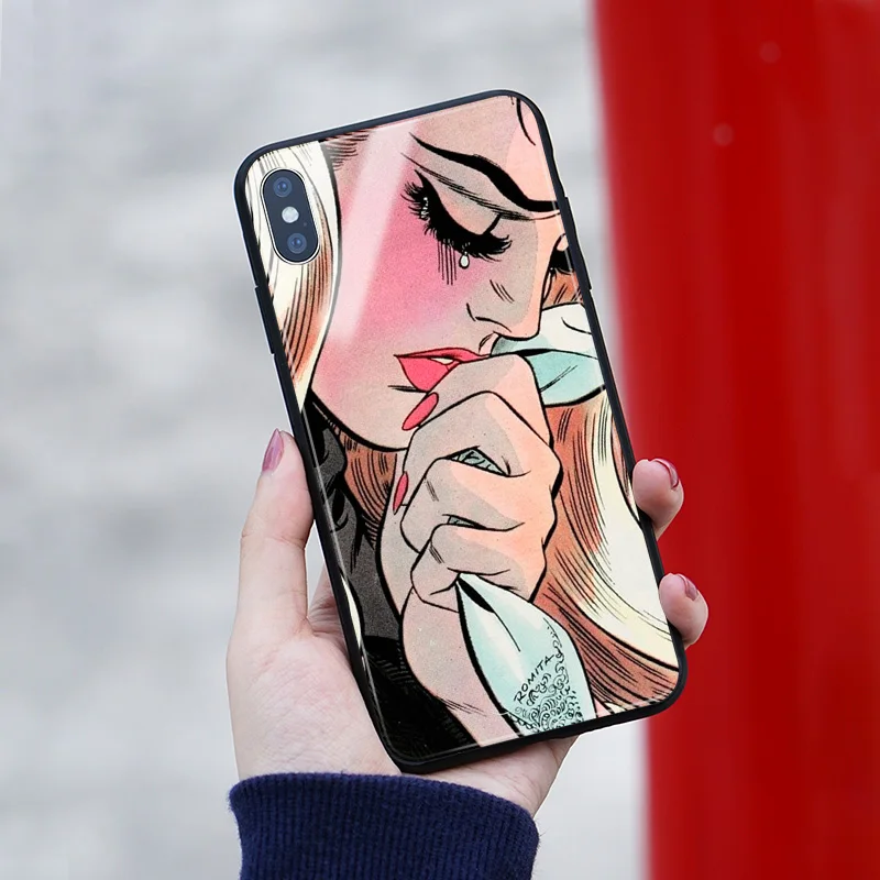 Мягкий силиконовый чехол для телефона из ТПУ с рисунком девочек Sad Girls iPhone 5 SE 6 6s 7 8