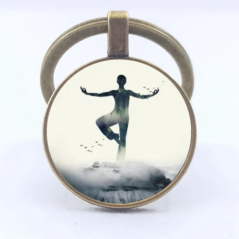 2020 новый стеклянный брелок с изображением йоги танца ювелирные изделия для