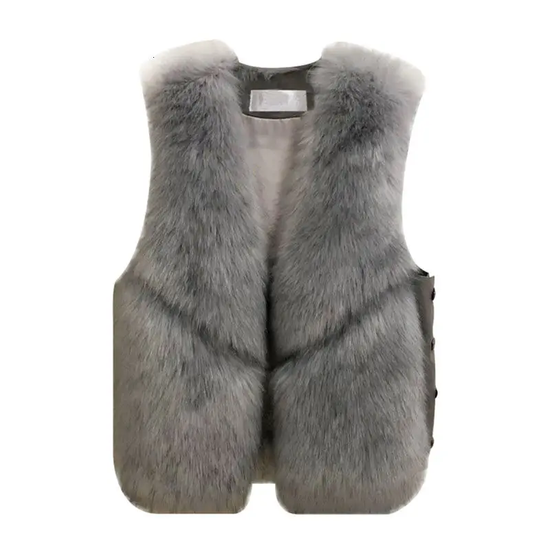 

LANMREM Fur vest imitation fox fur vest fur coat short zb470-221-p125-k198