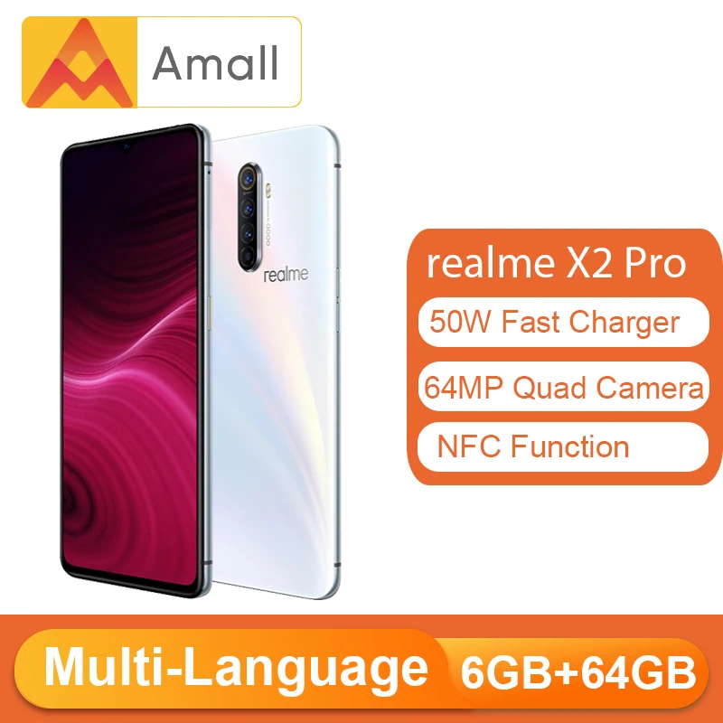 Глобальная версия realme X2 Pro X 2 6 5 ''мобильный телефон Snapdragon 855 Plus 64MP Quad камера NFC
