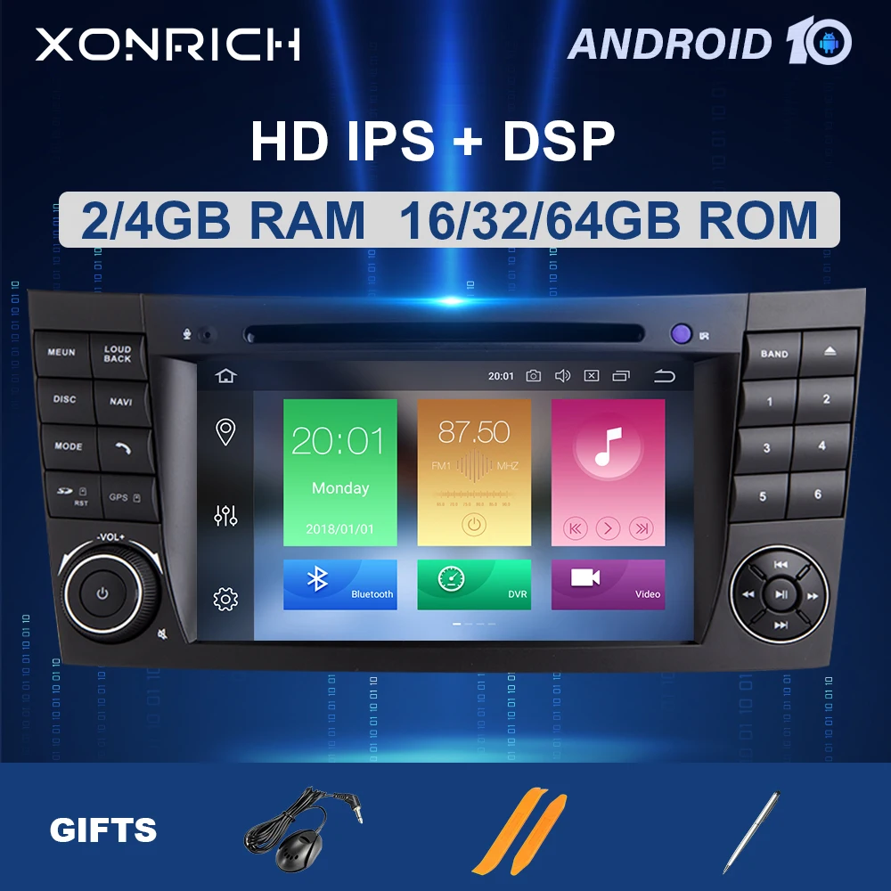 DSP 2 din Android 10 Car DVD Multimedia For Mercedes Benz E-class W211 E200 E220 E300E350 E240E280 CLS CLASS W219GPS Radio Audio |