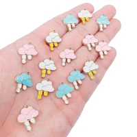 15pcsset 1815mm pink blue yellow cartoon raindrop cloud necklace charm pendant for handmade earrings jewelry making supplies