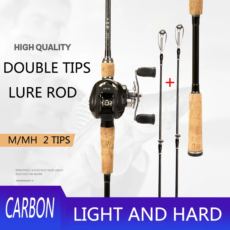 

Углеродная Удочка Для Приманки 1,8/2,1/2,4 м, 2 наконечника M/MH, мощное спиннинговое удилище для забрасывания карпа, рыболовная снасть, вес приманки 5-20 г