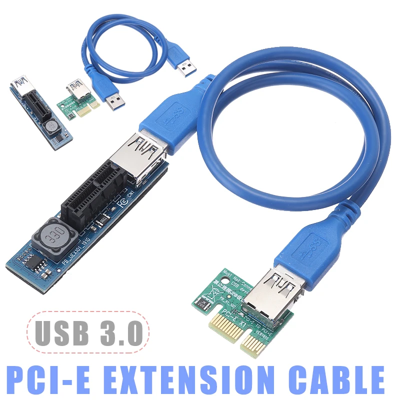 

Pohiks 1pc Durable PCI Express Adapter Card Expansion Cord Super Speed USB 3.0 PCI-E 1X Riser Cards For PC Computer