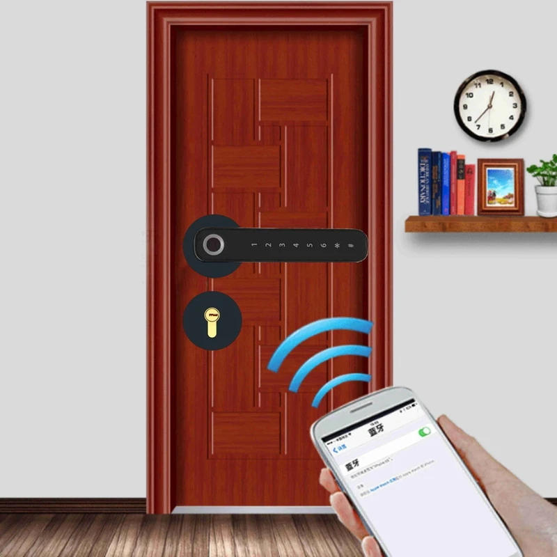 

Bluetooth Fingerprint Lock Phone APP Keyless Entry Door Lock with Mechanical Key Smart Lock For Home/Hotel/Apartment