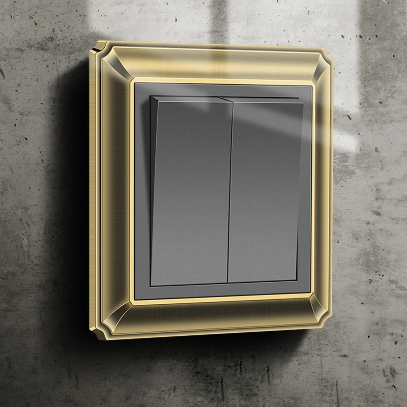 Настенный кнопочный переключатель Ретро Античная Медь цинковый сплав Панель 1-4