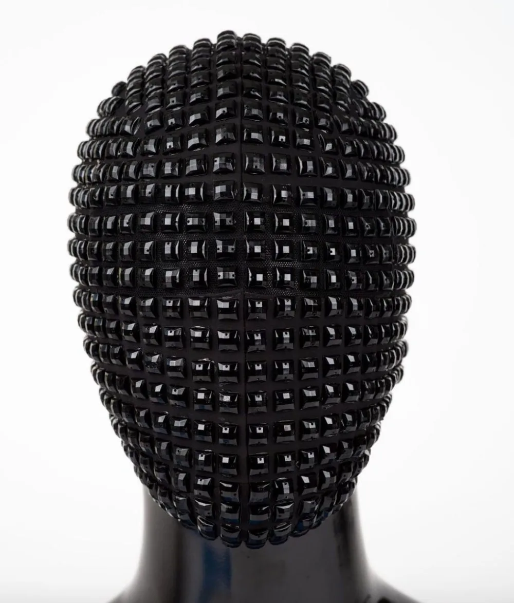 16 виды украшенные заклепками Головных уборов черные стразы маска черная