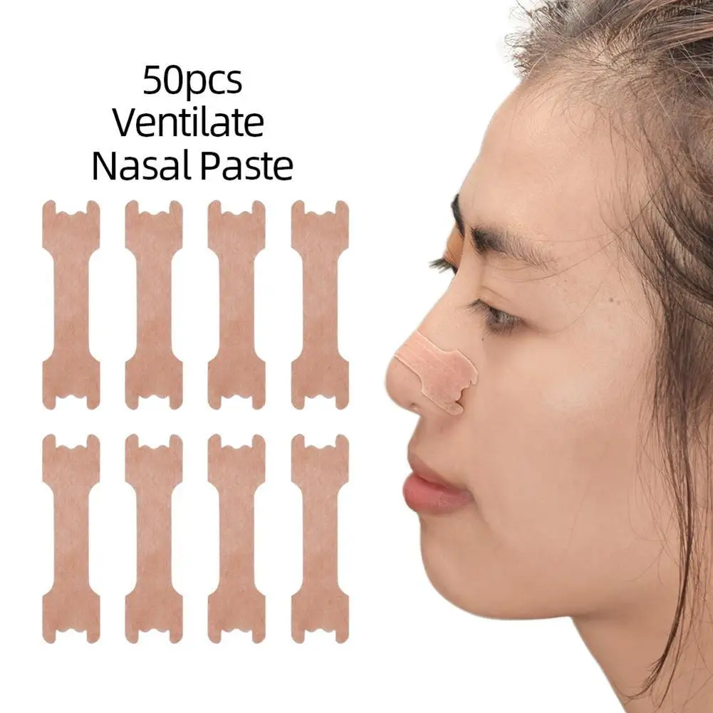 50Pcs Disposable Anti Snoring Nasal Strip Relief Stuffy Ventilation Nose Patches