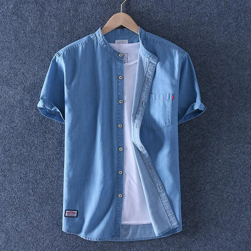 

Blue Fashion Men Solid Short Sleeve Linen Shirts Men Shirt Summer Chinese Style Luxury Casual Sport Slim Fit 2020 Shirt