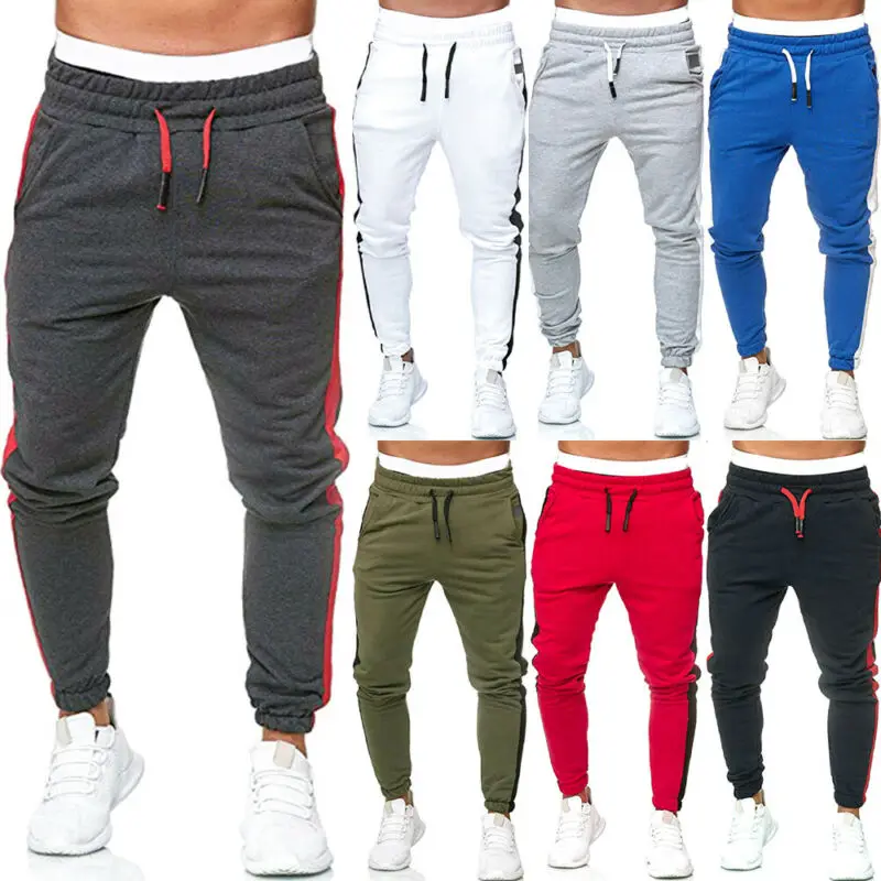 

Mens Slim Fit Sweat Pants Tracksuit Bottoms Skinny Gym Jogging Jogger Trouser
