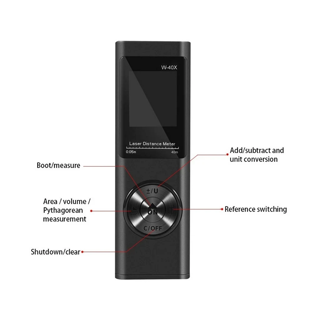 Мини лазерный дальномер 40/60/80M Дальномер Лента измеритель сборка устройства