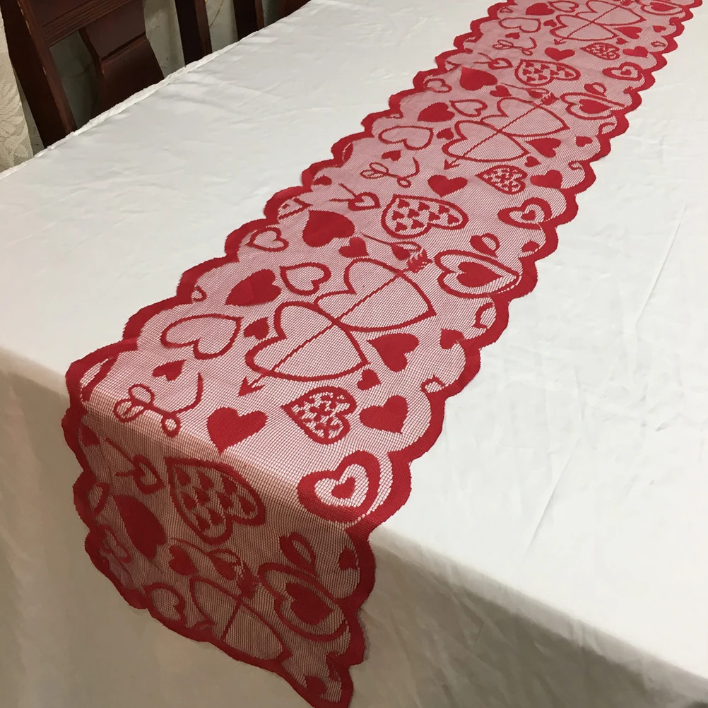 

Christmas decor Tablecloth Party Table Runner Heart Pattern table cloth Lace Table dining Placemat Modern tables