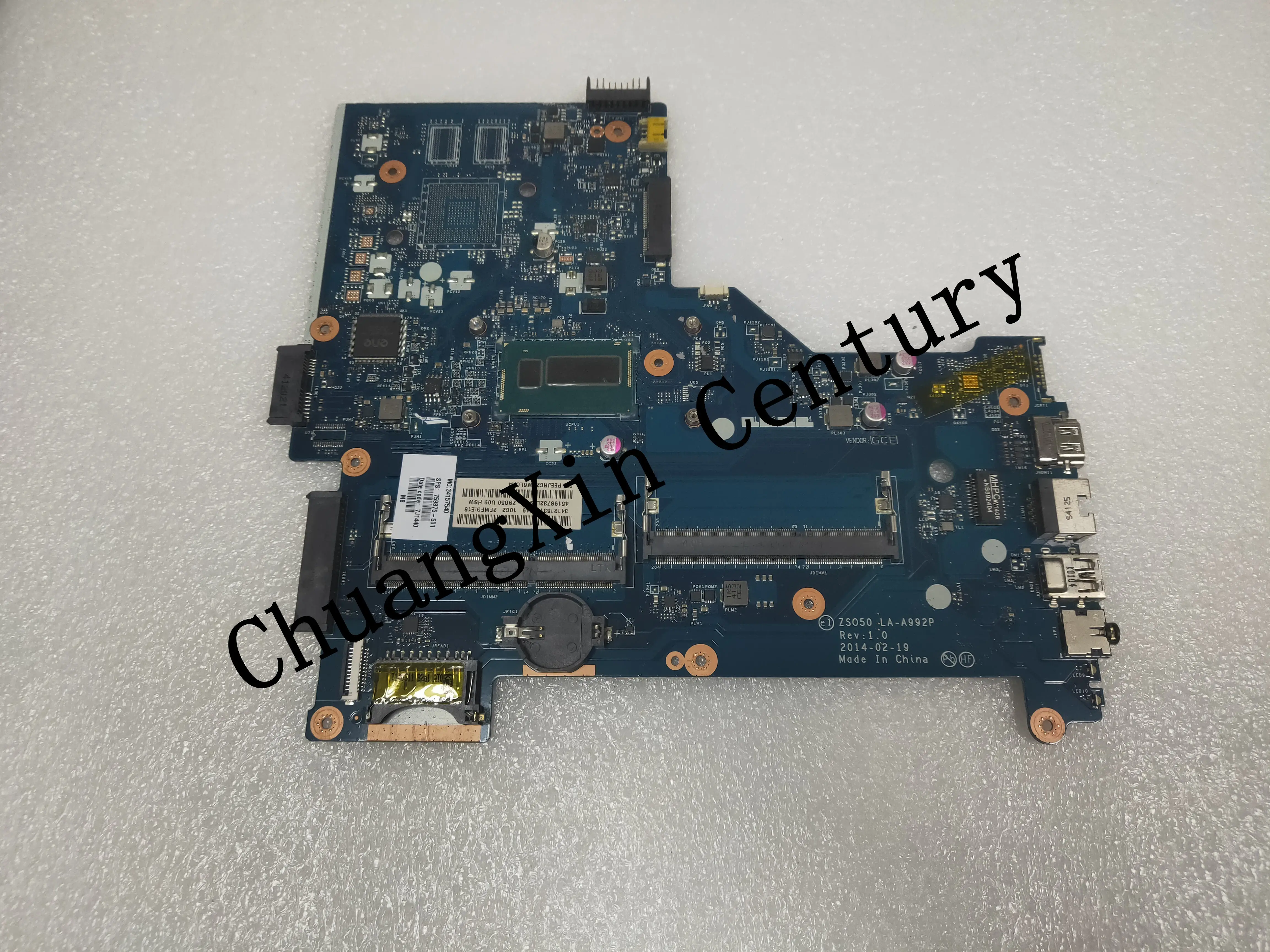 Для LA A992P для HP 15 R 784567 501 Материнская плата ноутбука ZSO50 с I3 4010/4030U MB 100% полностью