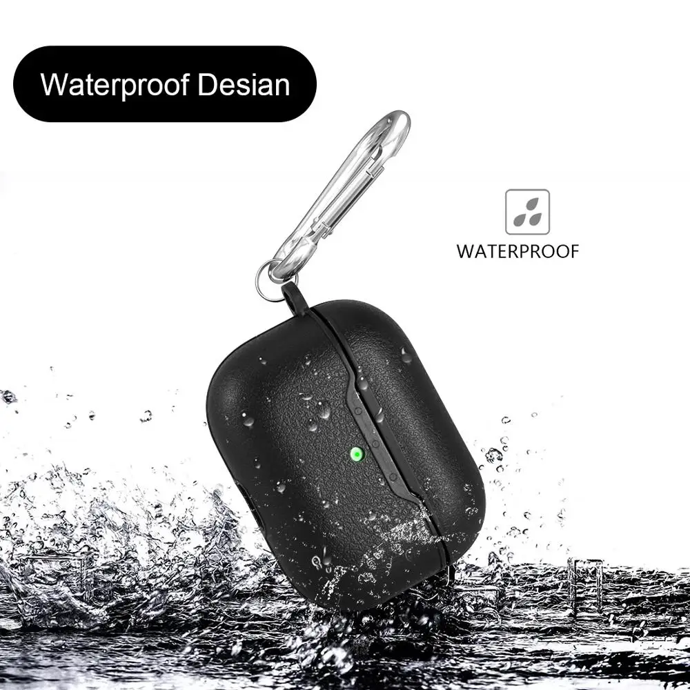 Для AirPods Pro Чехол из искусственной кожи личи зернистые мягкие ТПУ Силиконовые