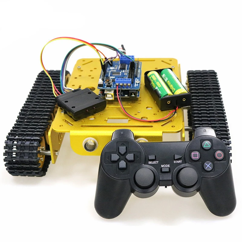 Wireless PS2 Handle Control T200 Metal Smart Rc Robot Tank Chassis Kit With 2pcs High Torque DC Motor 5KG Load DIY For Arduino | Игрушки и