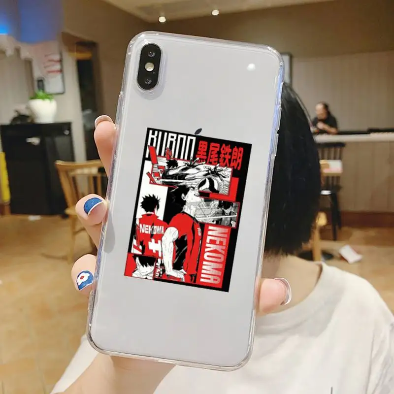 

Oya Oya Oya Haikyuu Love Volleyball anime Phone Case Transparent for iPhone 6 7 8 11 12 s mini pro X XS XR MAX Plus