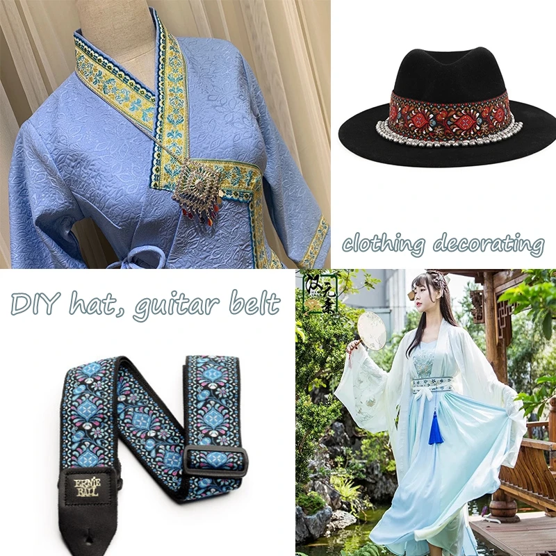 5 ярдов/партия см Широкий этнический вышитый тесьма Diy шляпа одежда декоративная