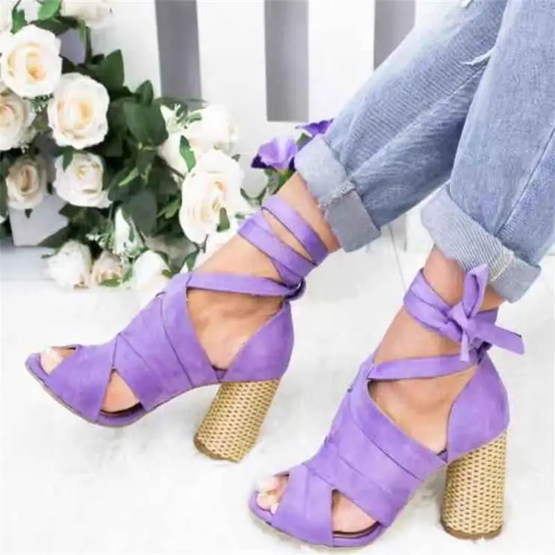 Женские сандалии с открытым носком кожаные модельные в римском стиле на шнуровке