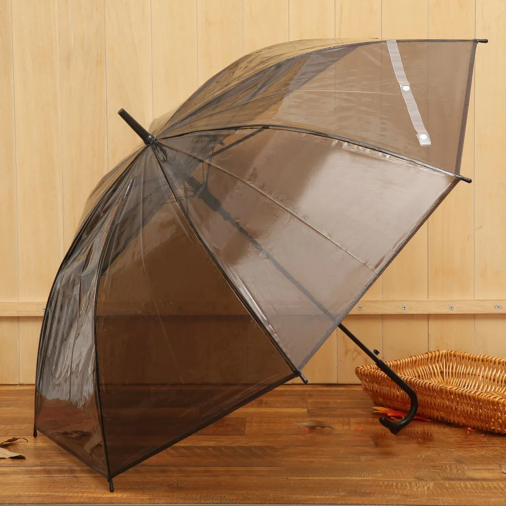 Umbrella High Quality Environmental Protection Color Transparent Umbrella Straight Pole Automatic Long HandleUmbrella Windproof