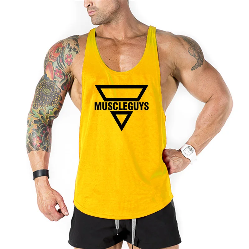

Mens Bodybuilding Fitness Top Men Gym Tank Top Clothing Brand Vest Muscle Sleeveless Singlets Fashion Workout Sports Shirt