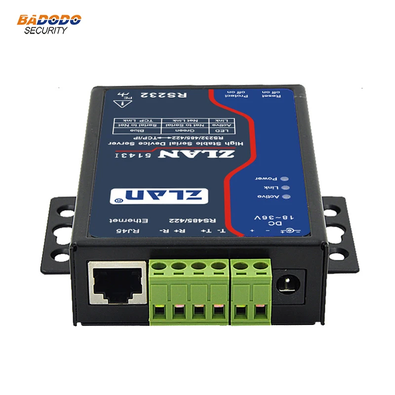 ZLAN5143I промышленная изоляция RS232 RS485 RS422 к Ethernet TCP/IP конвертер многохост Modbus последовательный сервер 18~ 24 В