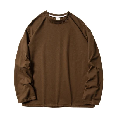 

han Men's spring basic all-match solid color T-shirt bottoming shirt