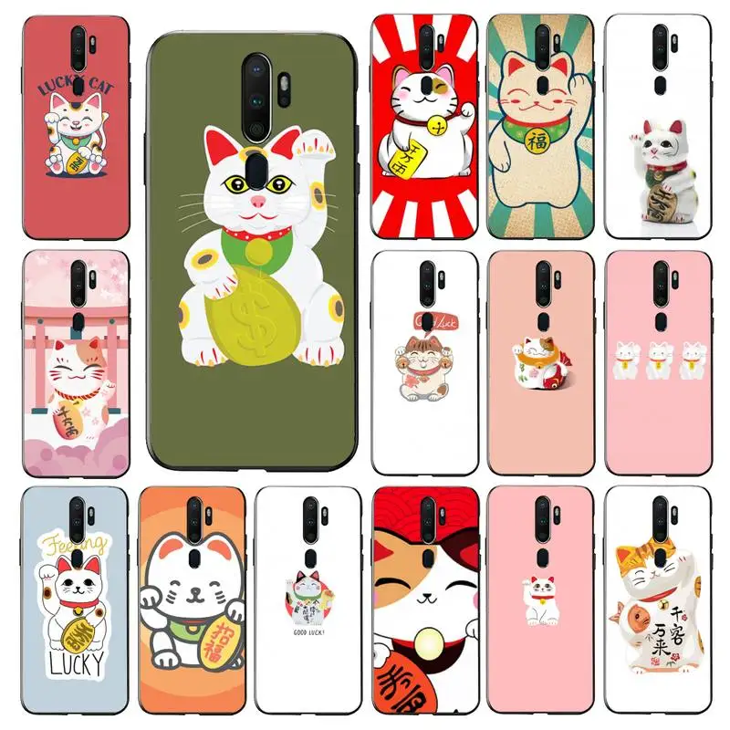 

FHNBLJ Beckoning cat Phone Case for vivo Y91C Y11 17 19 53 81 31 91 for Oppo a9 2020