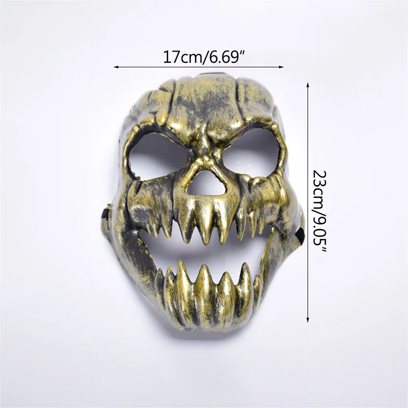 Страшная пластиковая маска на Хэллоуин с фланцевым черепом маскарадная страшная