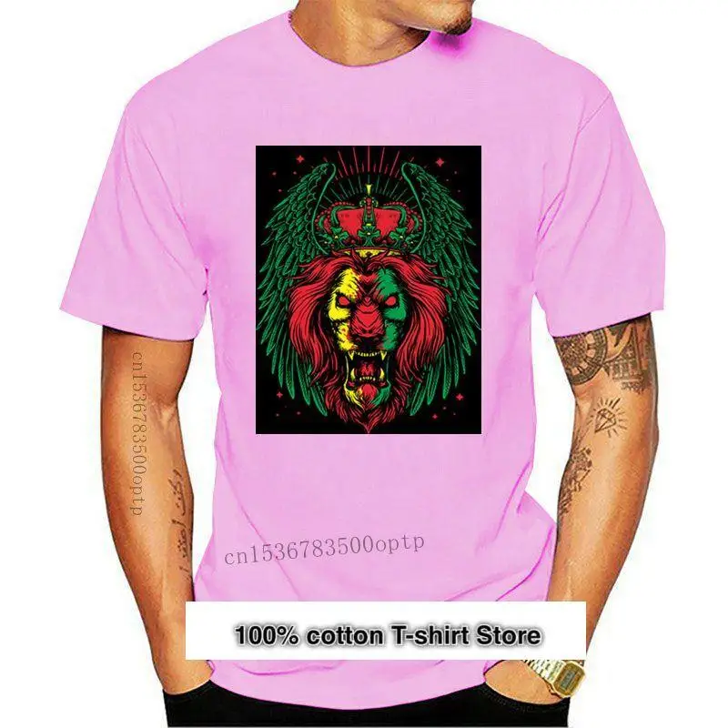 

Camiseta con estampado de las raíces del REGGAE, camisa con estampado de RASTA LION, personalizada, barata, venta al por mayor