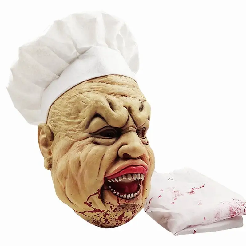 Ужас убийца шеф-повара латексная маска искусственный фартук набор женская