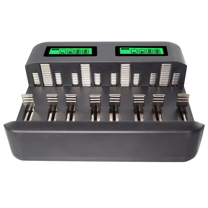 Умное зарядное устройство с 8 слотами ЖК дисплей Usb для аккумуляторных батарей