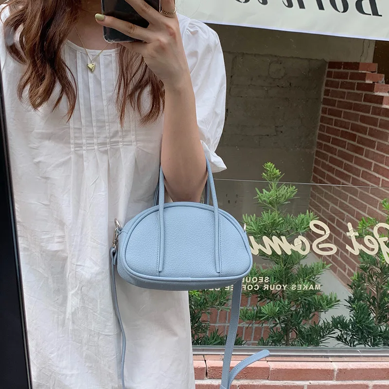 

Women's Top-handle Bag Ladies PU Leather Crossbody Bags Simple Solid Color Female Small Tote Purses and Handbags Shoulder Bag