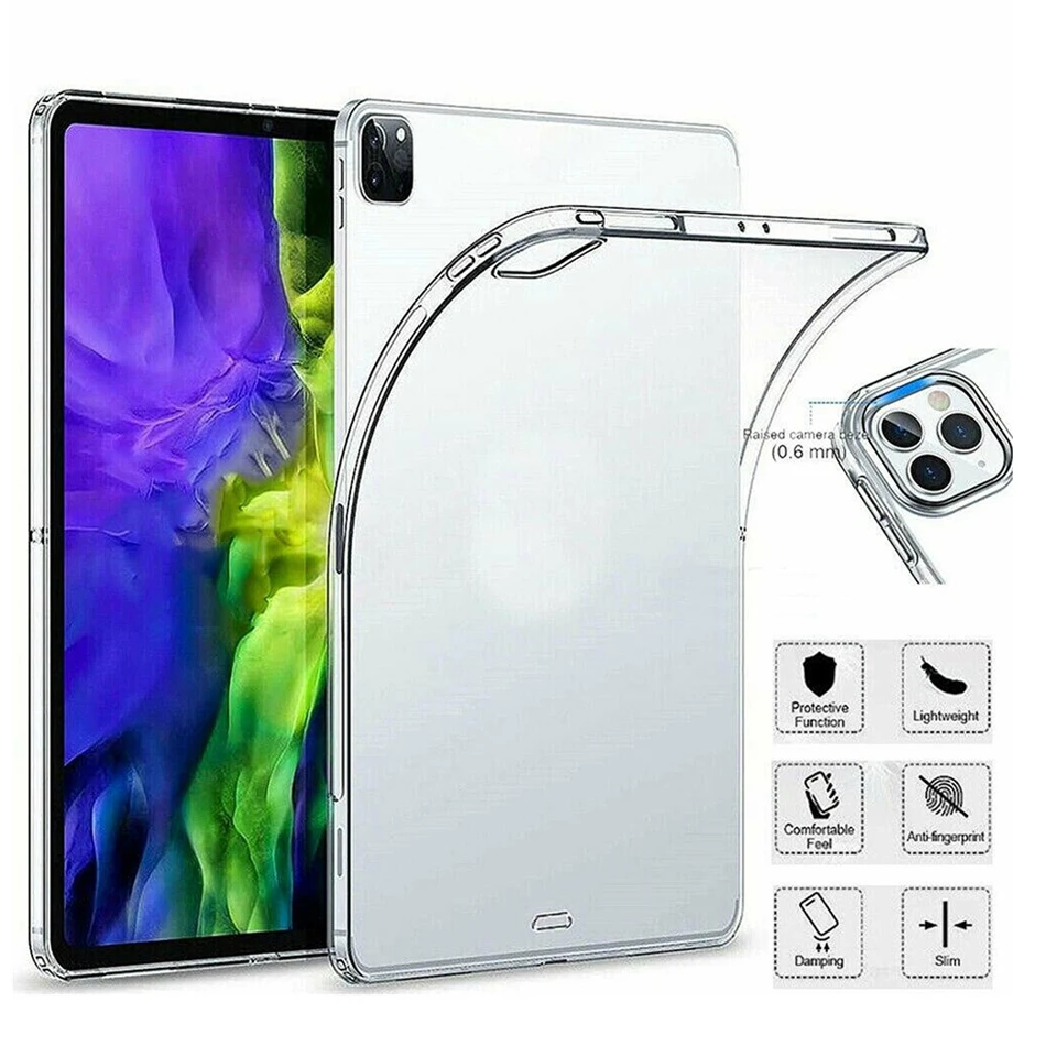 Силиконовый защитный чехол из ТПУ для iPad Pro 11 2020 противоударный Прозрачный