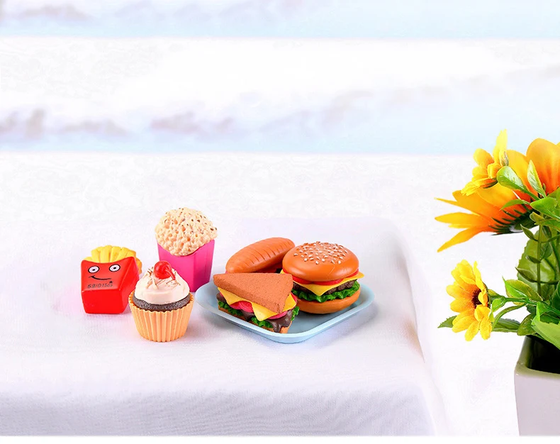 6 шт. Ресторан поддельный картофель фри гамбургер еда ребенок мальчик девочка