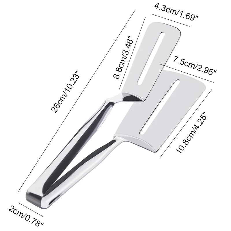 304 Нержавеющая сталь лопатка для сковородки зажим жареная рыба пицца стейк