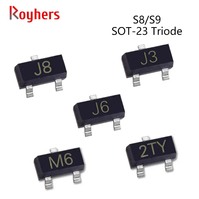 

Мощный транзистор SMD NPN IC S9018 J8 S9013 J3 S8550 Y2 S8050 J3Y S9015 M6 S9014 J6 S8550 2TY SOT-23, 50 шт.