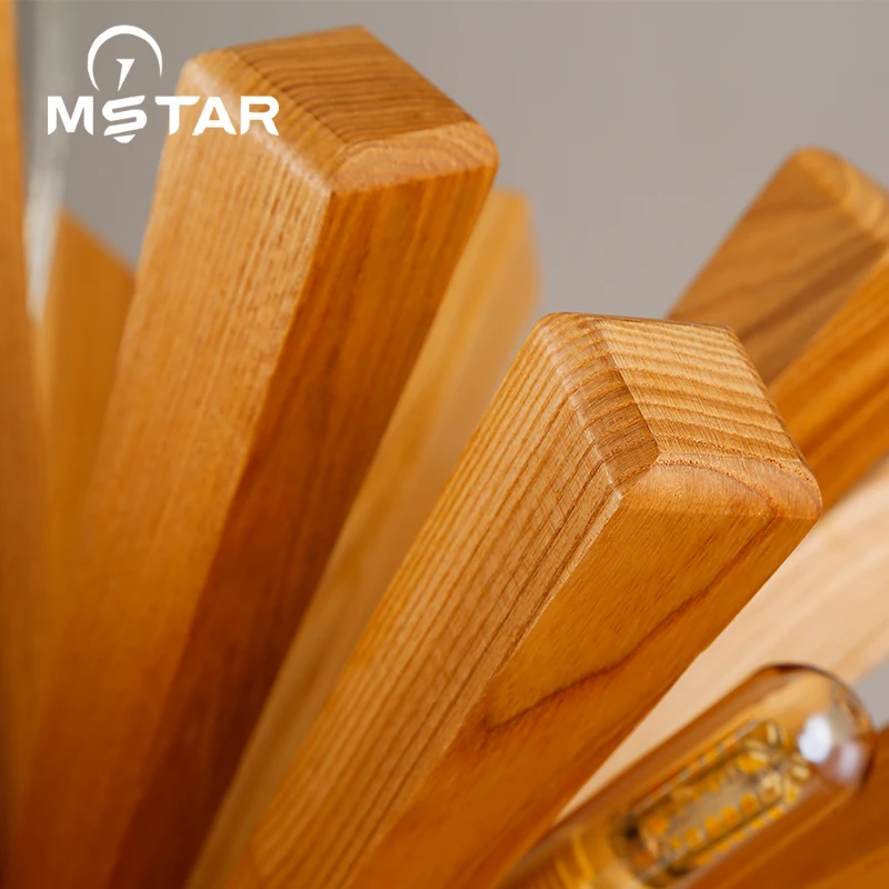 Люстра из скандинавского дерева дизайнерская художественная индивидуальность