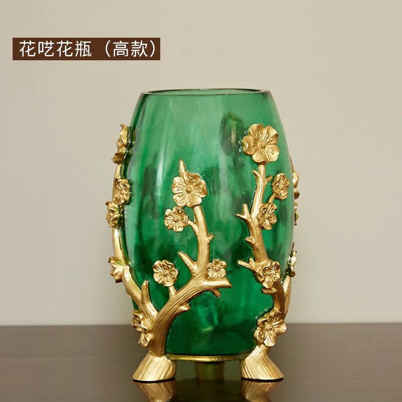 

Gold Luxury Simple Resin Vase Creative Glass Home Decoration Modern Dried Flowers Interior Plant Holder Vaas Flower Vase EH50VA