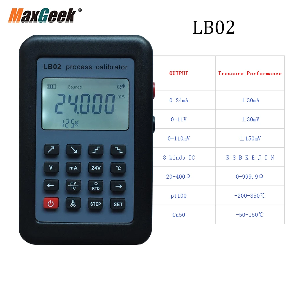 Измеритель сопротивления LB02 измеритель напряжения 4-20 мА 0-10 В/мВ генератор