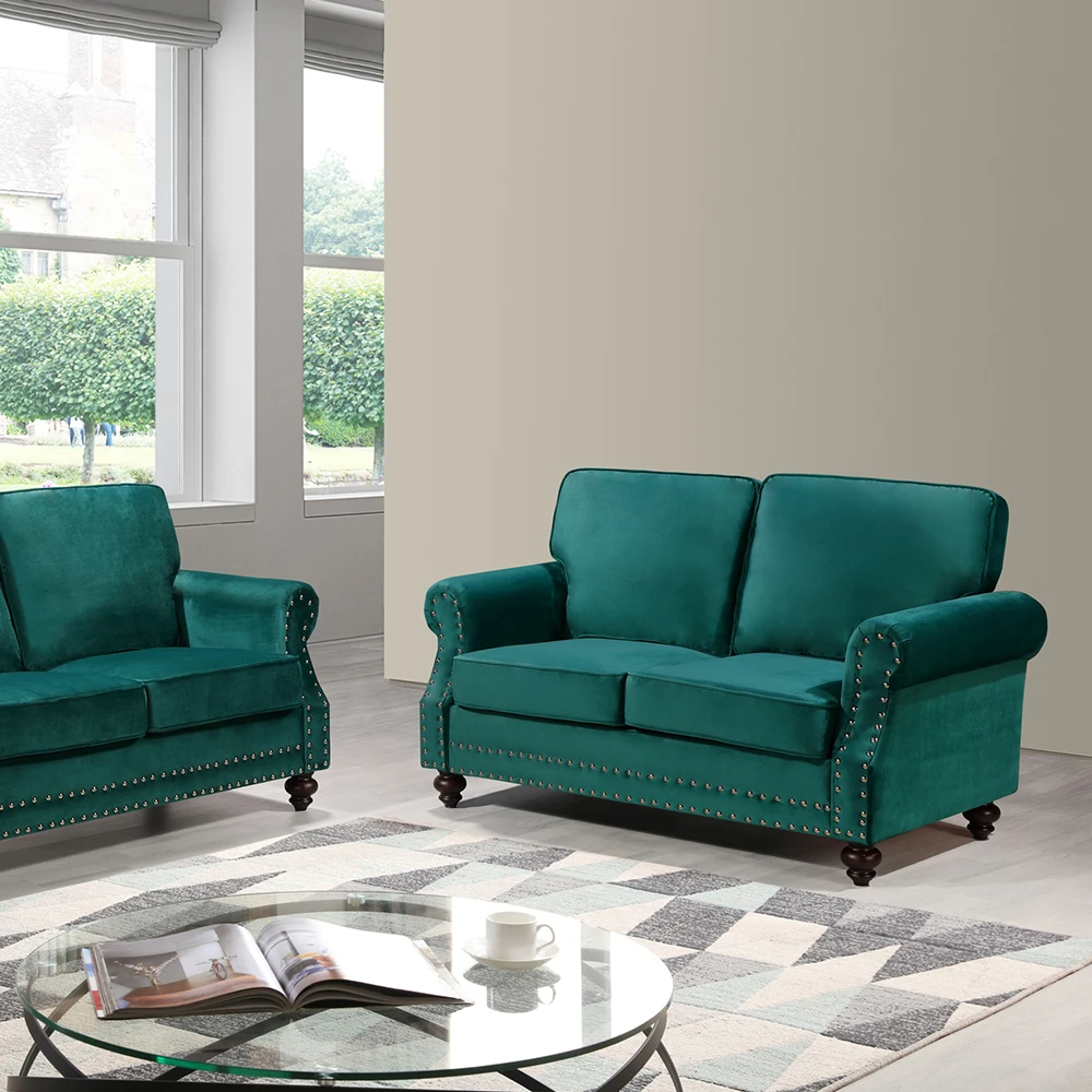 

Green Sofa The Eucalyptus Wood Frame and Strong Robber Legs Enable The Living Room Sofa To Support A Maximum Weight of 600 Pound