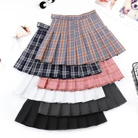 summer high waist pleated mini skirt pink pleated satin skirt womens fashion slim waist casual tennis skirts school vacation