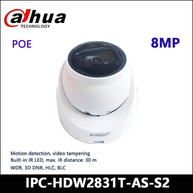 

IP-камера Dahua, 8 Мп, Lite, ИК, с фиксированным фокусным расстоянием, сетевая камера, POE, встроенный микрофон, фотокамера IP67, звёздный глазный шар