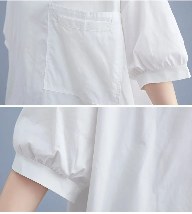 

2021 New Summer Shirts Women Fashion Pockets Short Sleeve Solid O-neck T-Shirts Tops Female Clothing Ladies Casual Loose Tees