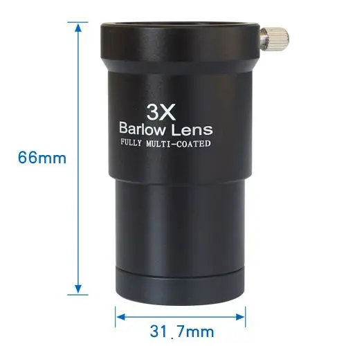 Линза Барлоу Daytson 1 25 дюйма 3 шт. полностью черная многослойная с оптическим