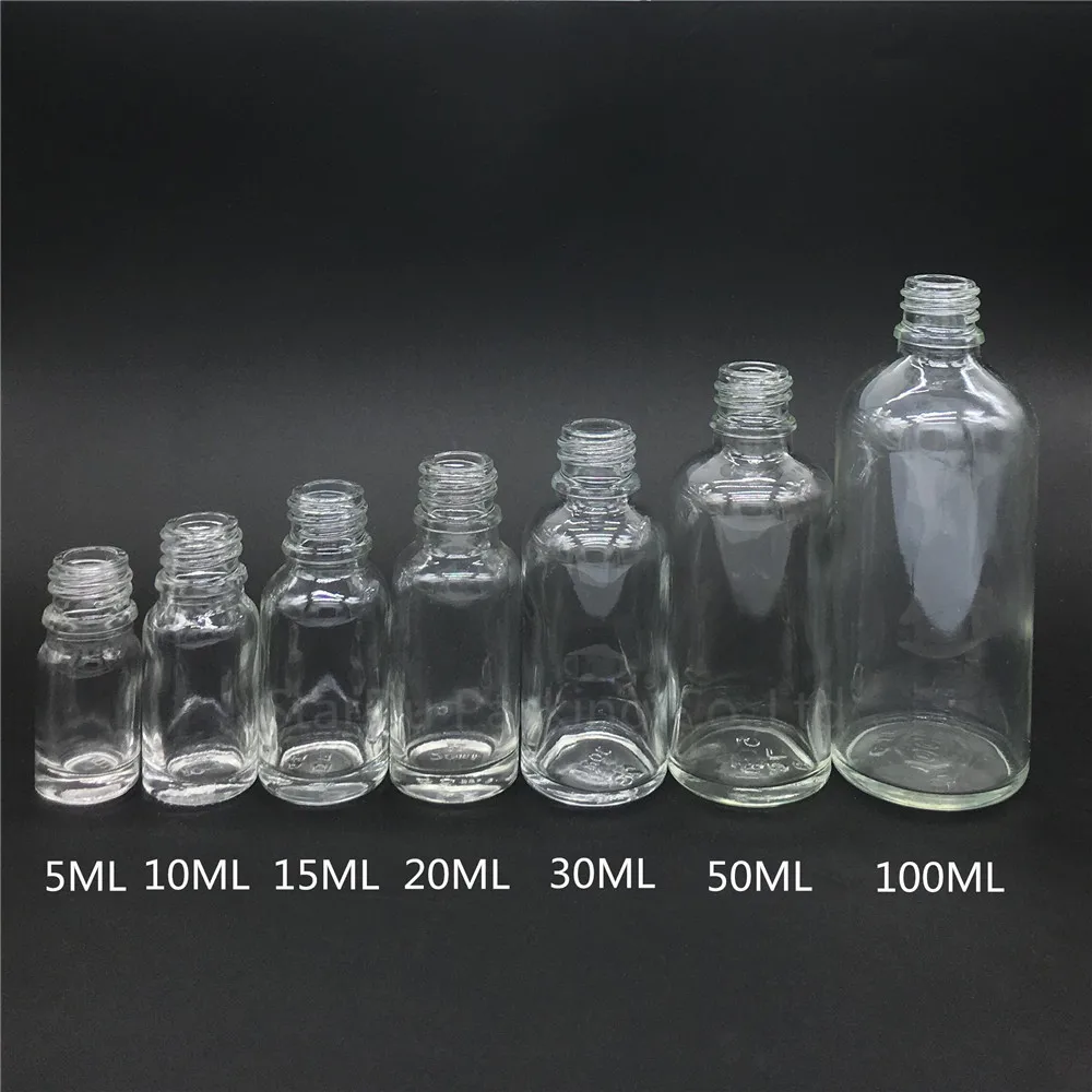 

100pcs 5ml/10ml/15ml/20ml/30ML/50ml/100ml Reagent Eye Dropper transparent Glass Aromatherapy Liquid Pipette Bottle Refillable